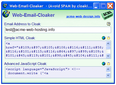 Web-Email-Cloaker Screenshot