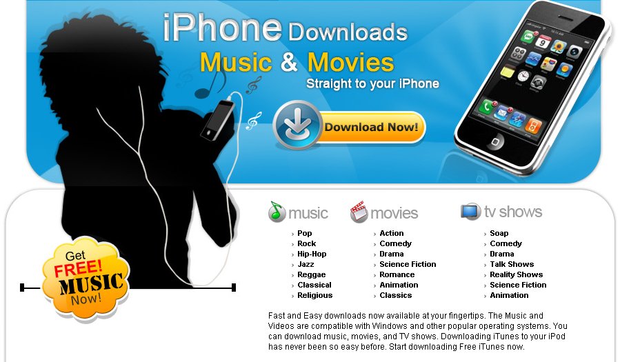 Web iPhone Access 2008 Screenshot