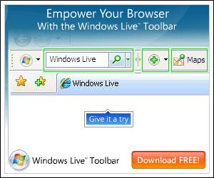 Windows Live Toolbar Screenshot