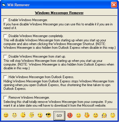 Windows Messenger Remover Screenshot