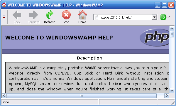 WindowsWAMP Screenshot