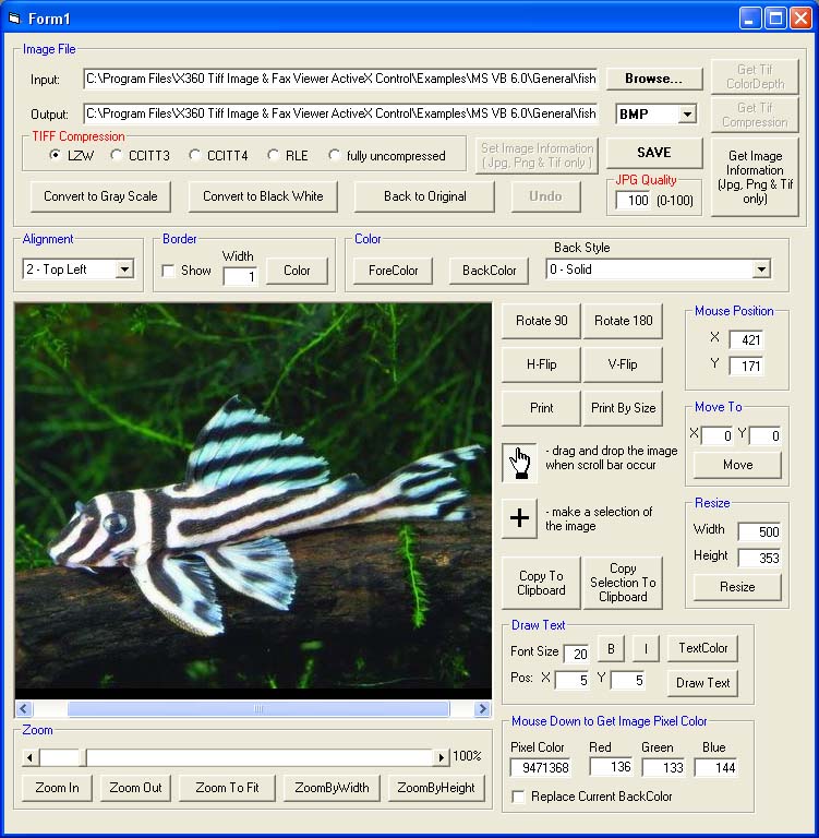 X360 Tiff Image Processing ActiveX OCX Screenshot
