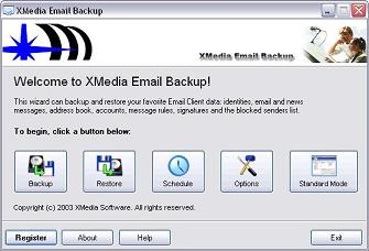 XMedia EMail Backup Screenshot