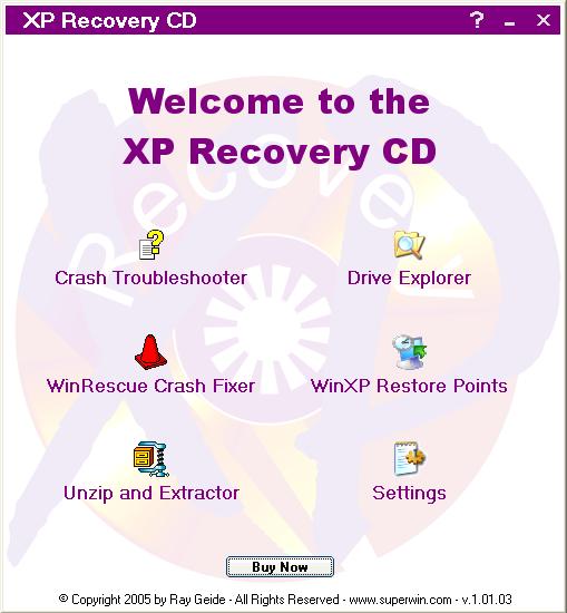 XP Recovery CD Maker Screenshot