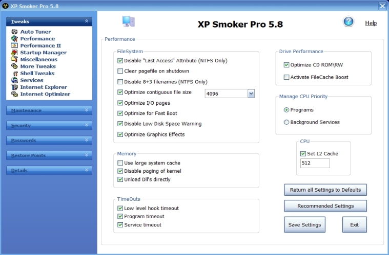 XP Smoker Pro Screenshot