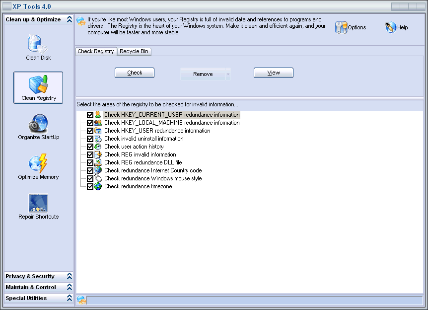 XP Tools Standard Version Screenshot