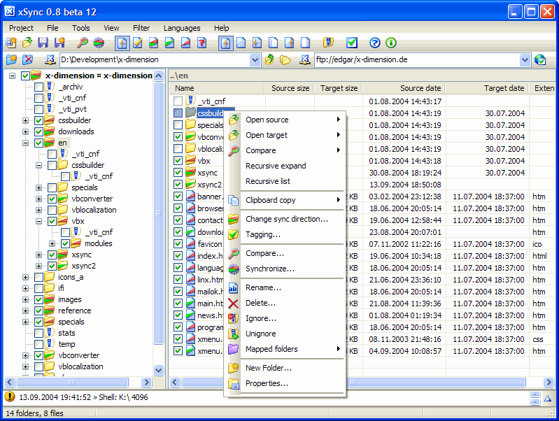 xSync File Synchronizer Screenshot
