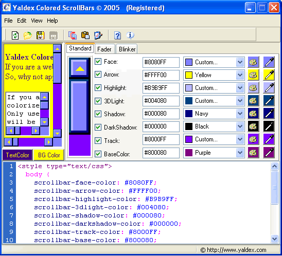 Yaldex Colored ScrollBars 1.3 Screenshot
