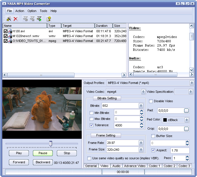 YASA MP4 Video Converter Screenshot