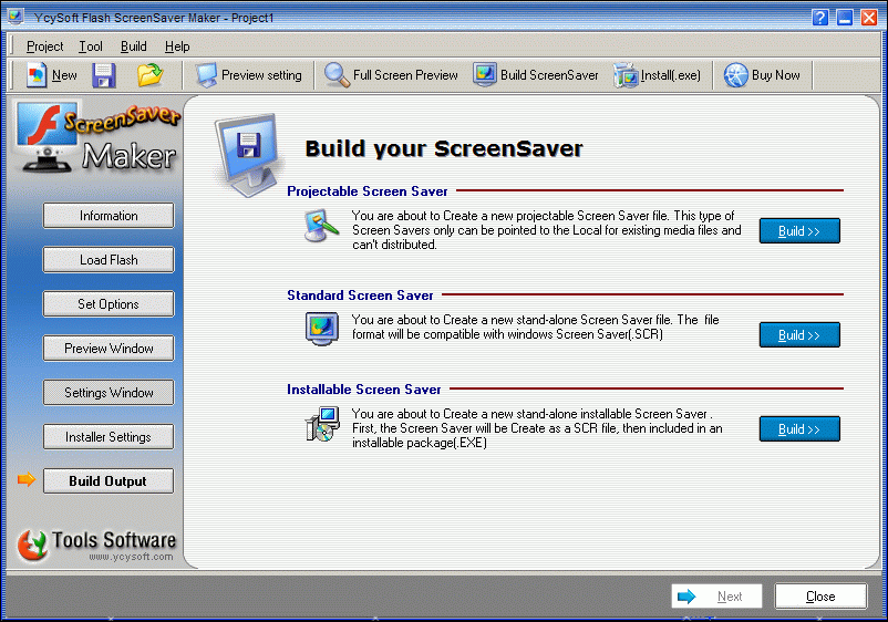 YcySoft Flash ScreenSaver Maker Screenshot