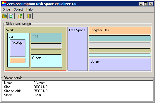 Zero Assumption Disk Space Visualizer Screenshot