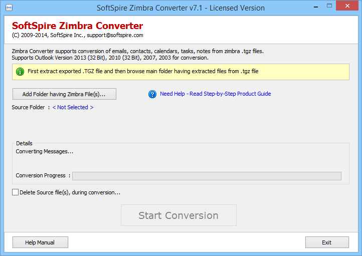 Zimbra Desktop to Outlook Screenshot