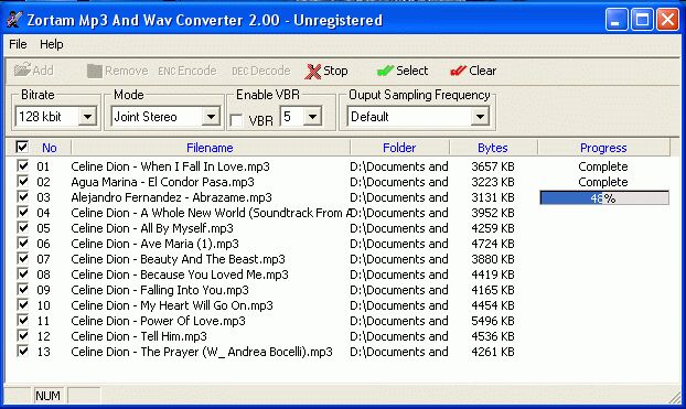 Zortam Mp3 And Wav Converter Screenshot